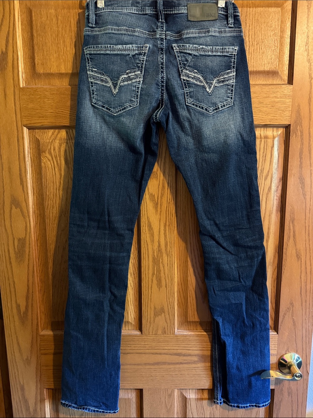 BKE Men's Blue Washed Slim Straight Jeans